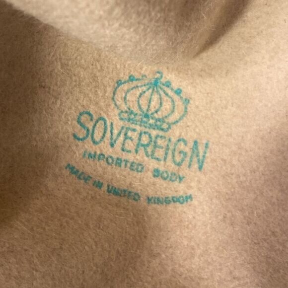 Vintage Sovereign Tan Fur Felt Floppy Hat  Ribbon Bow Boho Grannycore - Picture 4 of 7